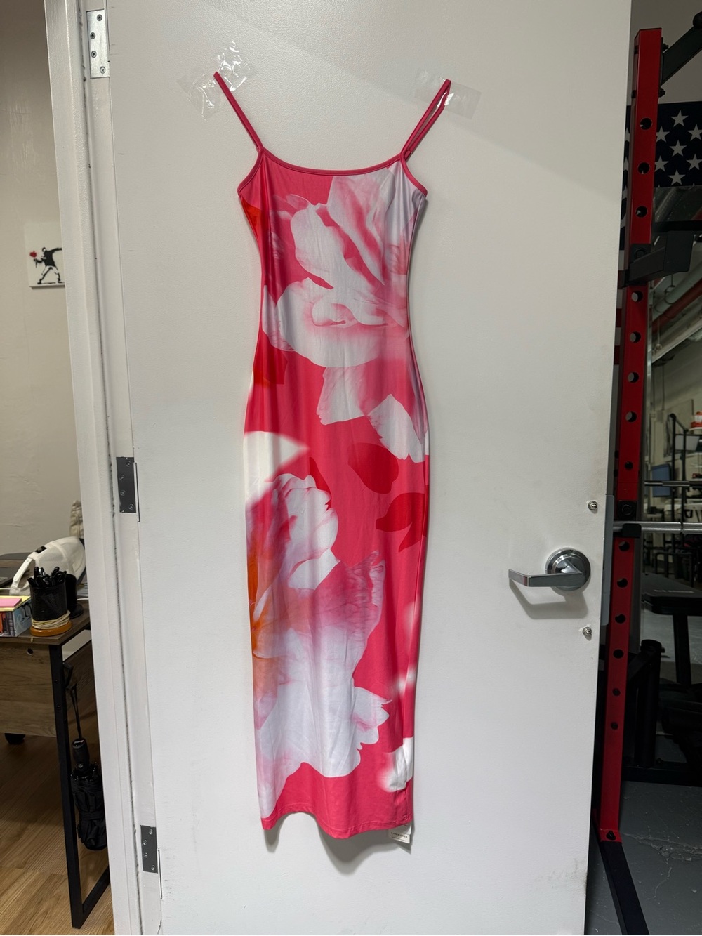 Commense Pink and Coral Tie-Dye Slip Dress
